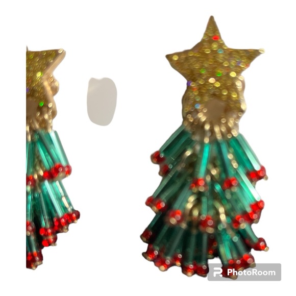 Joyland Christmas tree dangling post earrings new - Picture 3 of 4
